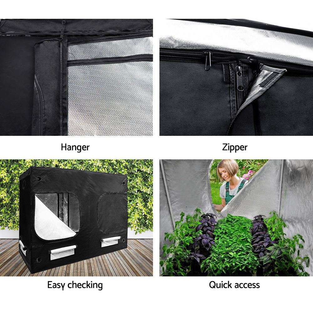 Greenfingers Hydroponics Grow Tent Kits Hydroponic Grow System 2.4m x 1.2m x 2m 600D Oxford-Home & Garden > Green Houses-PEROZ Accessories