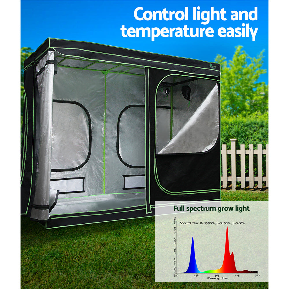 Greenfingers Grow Tent 2200W LED Grow Light Hydroponic Kit System 2.4x1.2x2M-Home & Garden > Green Houses-PEROZ Accessories