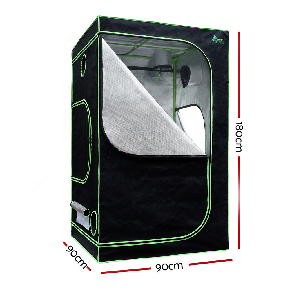 Greenfingers Grow Tent Kits 1680D Oxford 0.9MX0.9MX1.8M Hydroponics Grow System-Home & Garden > Green Houses-PEROZ Accessories
