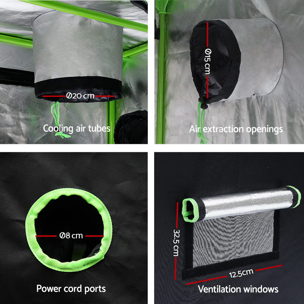 Greenfingers Grow Tent 2000W LED Grow Light 120X120X200cm Mylar 6" Ventilation-Home & Garden > Green Houses-PEROZ Accessories