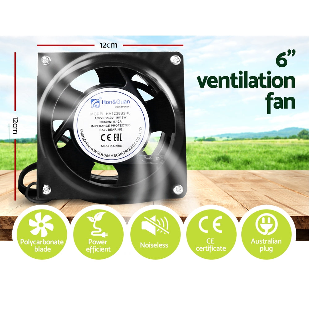 Greenfingers Grow Tent 2000W LED Grow Light 120X120X200cm Mylar 6" Ventilation-Home & Garden > Green Houses-PEROZ Accessories