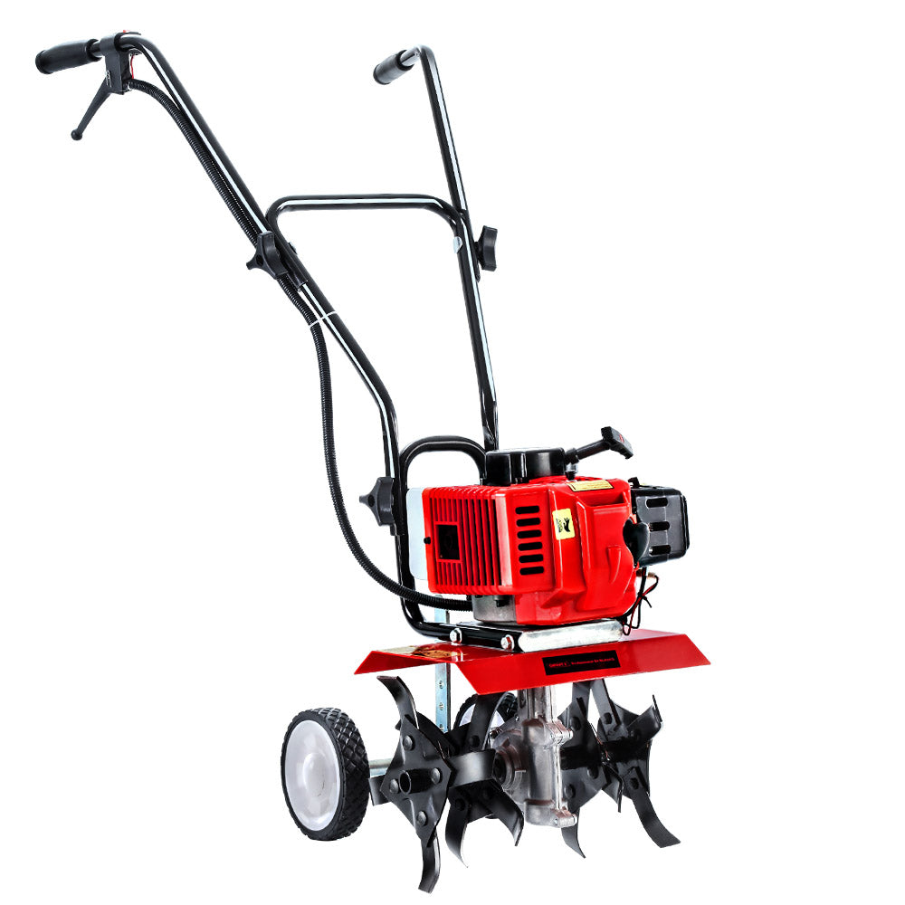 Giantz 88CC Petrol Garden Cultivator Tiller Rotary Hoe 4 Tine Rototiller-Home & Garden > Garden Tools-PEROZ Accessories