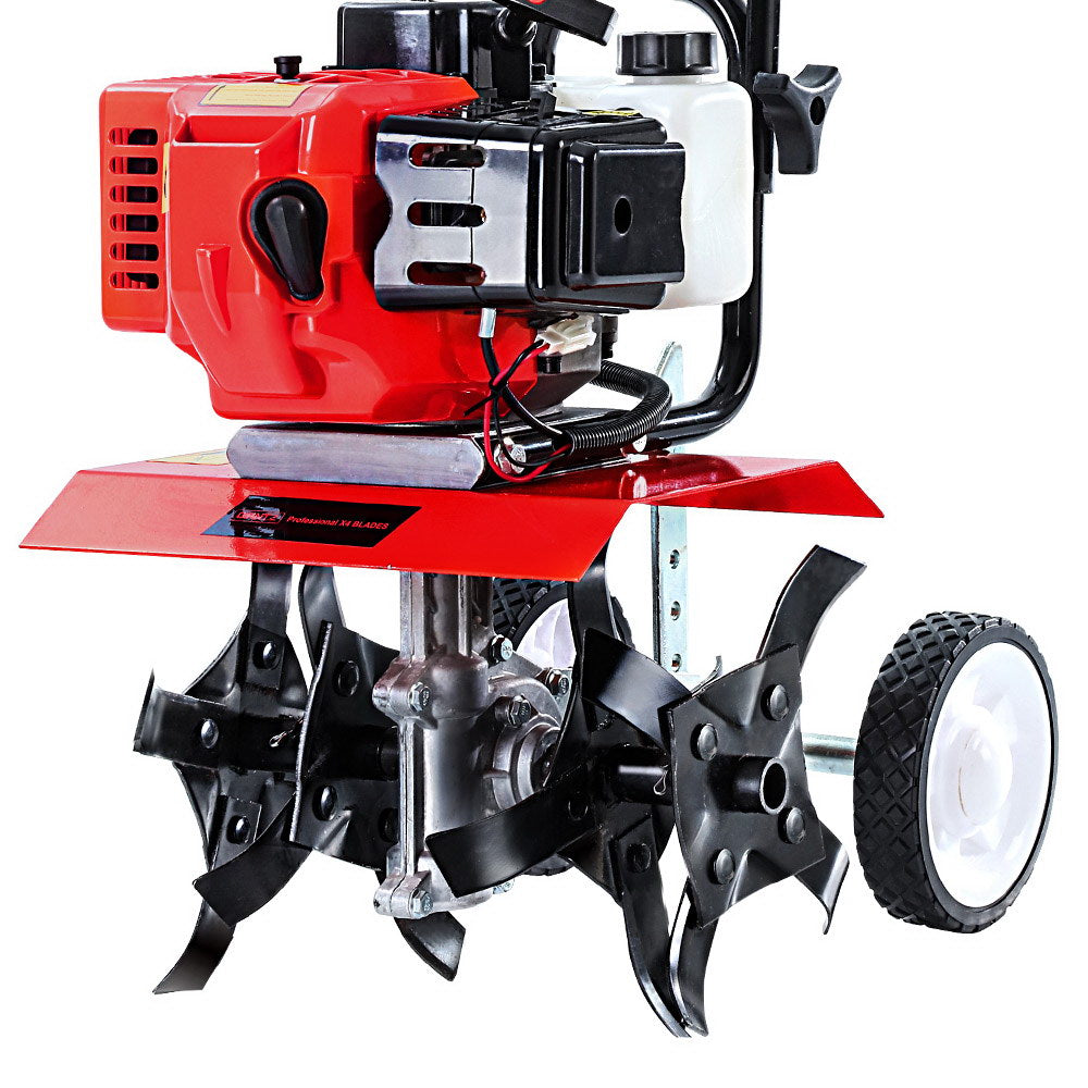 Giantz 65CC Garden Cultivator Tiller Petrol Rotary Hoe 16 Tines Rototiller-Home & Garden > Garden Tools-PEROZ Accessories