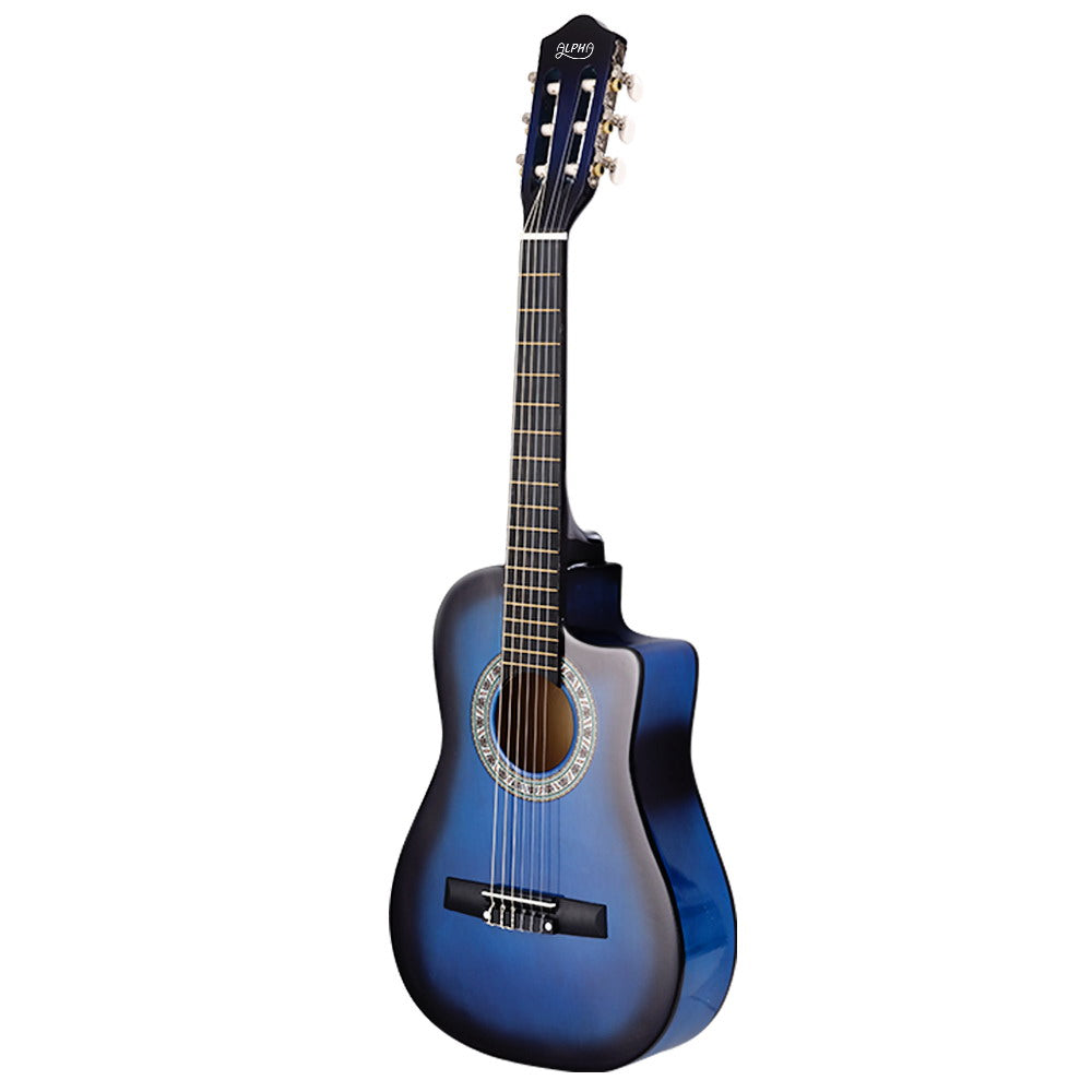 Alpha 34" Inch Guitar Classical Acoustic Cutaway Wooden Ideal Kids Gift Children 1/2 Size Blue-Audio & Video > Musical Instrument & Accessories-PEROZ Accessories