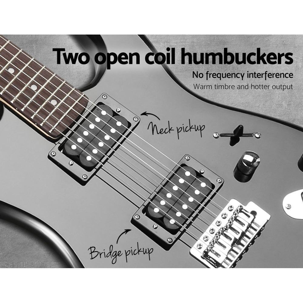Alpha Electric Guitar Music String Instrument Rock Black Carry Bag Steel String-Audio & Video > Musical Instrument & Accessories-PEROZ Accessories