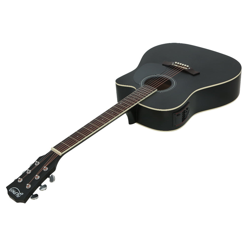 Alpha 41" Inch Electric Acoustic Guitar Wooden Classical Full Size EQ Bass Black-Audio & Video > Musical Instrument & Accessories-PEROZ Accessories