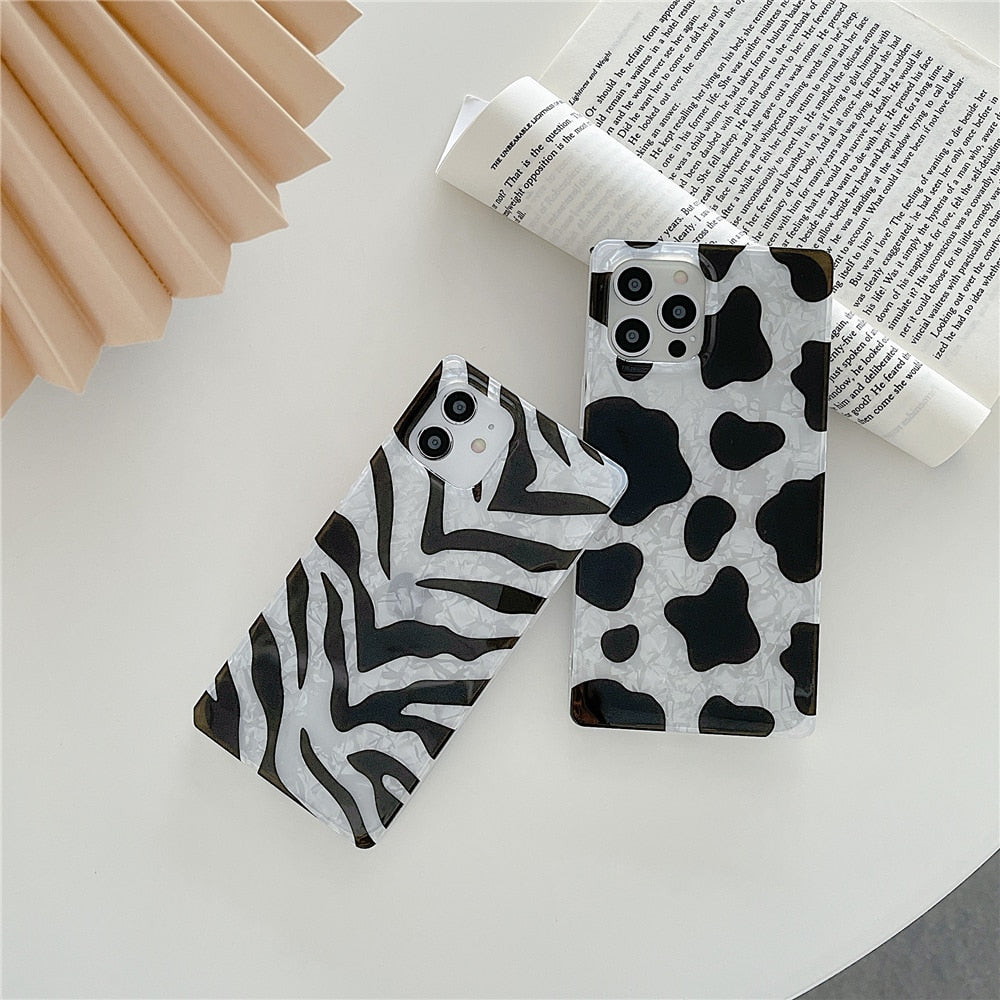 Anymob iPhone Dalmatian Silicone Pattern Phone Cases With Square Cover-Mobile Phone Cases-PEROZ Accessories