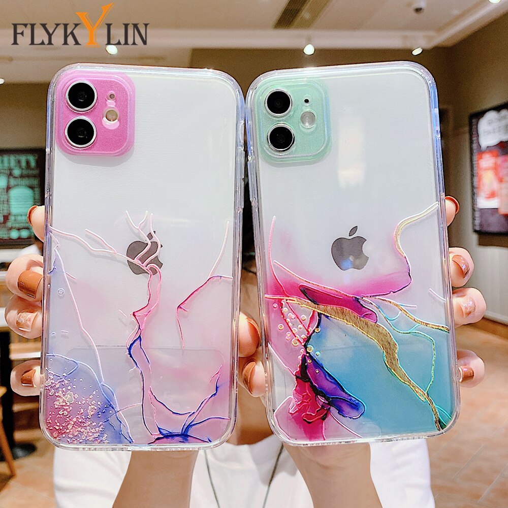 Anymob iPhone Case Purple Watercolor Marble Soft Silicone TPU Cover-Mobile Phone Cases-PEROZ Accessories