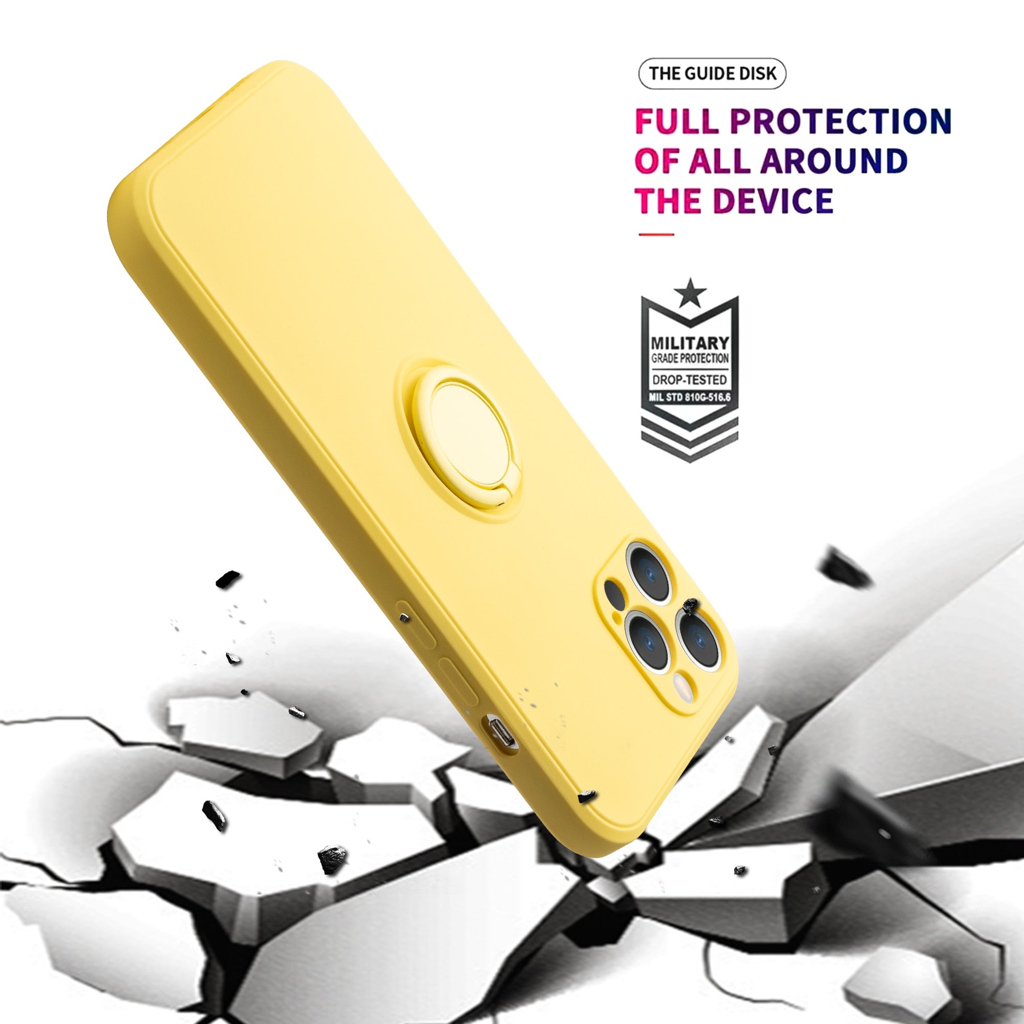 Anymob iPhone Case Red Soft Liquid Silicon Ring Holder Shockproof Candy Back Cover-Mobile Phone Cases-PEROZ Accessories