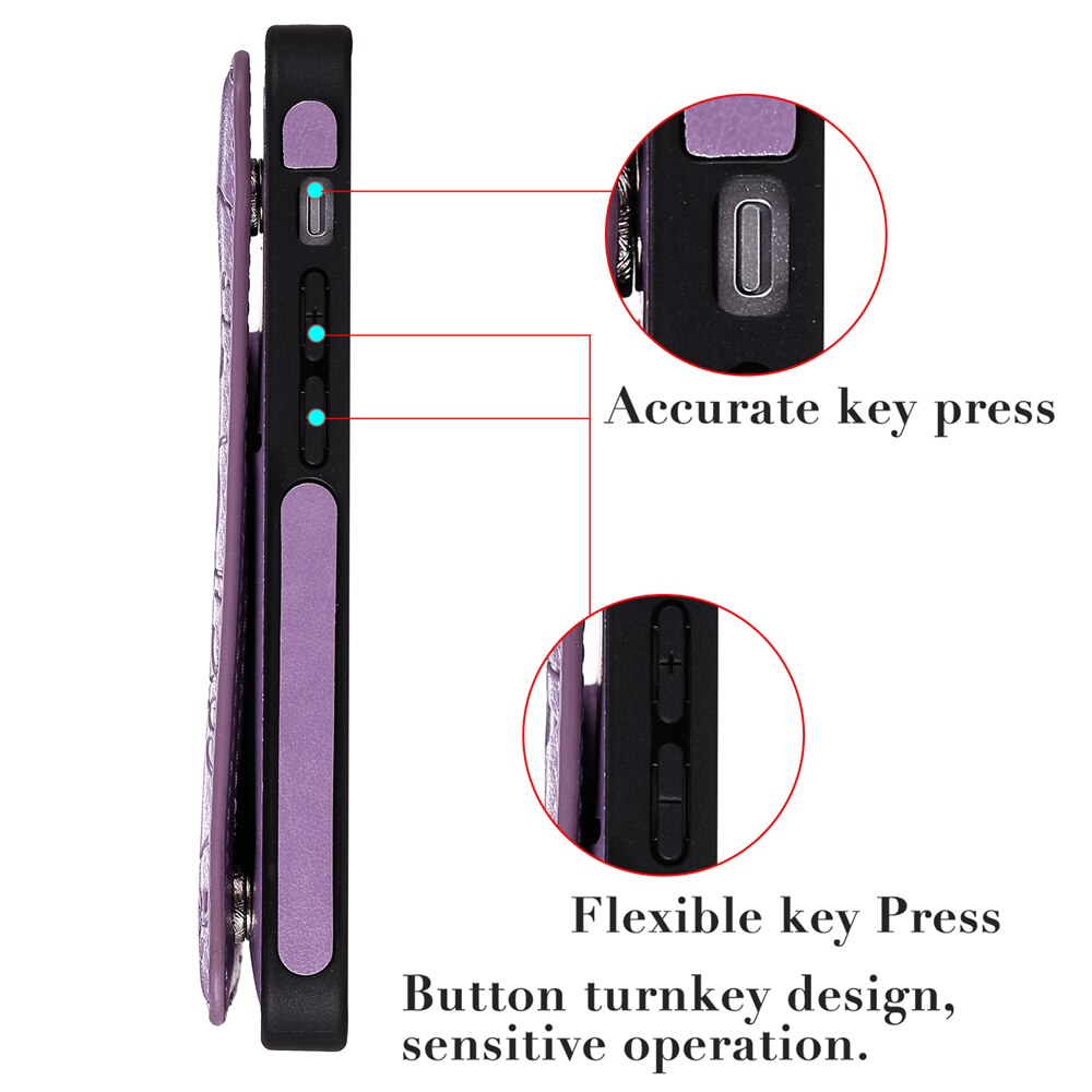 Anymob iPhone Black 3D Butterfly Flip Leather Case Mini Wallet Book Cover-Mobile Phone Cases-PEROZ Accessories