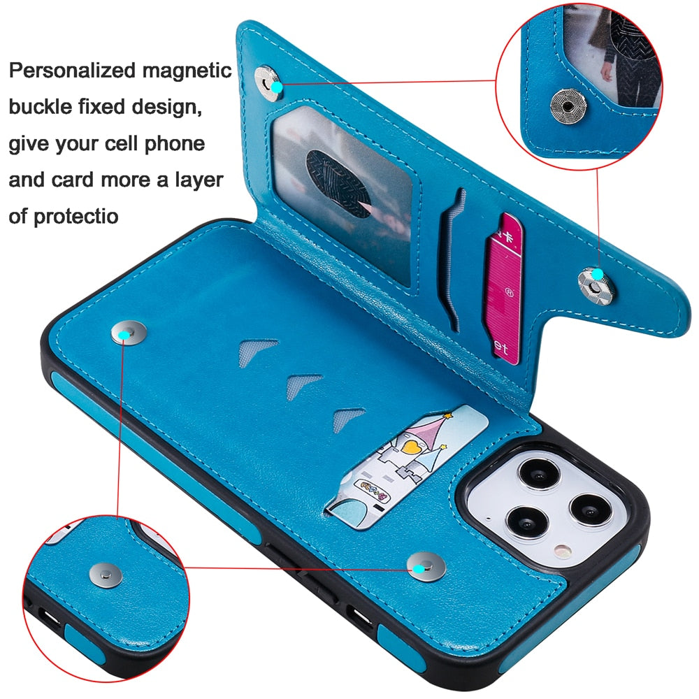 Anymob iPhone Case Mint Green 3D Tree Cat Leather Flip Wallet Cover-Mobile Phone Cases-PEROZ Accessories
