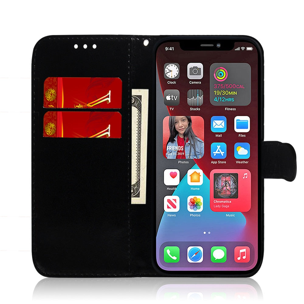 Anymob iPhone Light Blue Smooth Surface Mirror Leather Case Flip Wallet With Card Slots Cover-Mobile Phone Cases-PEROZ Accessories