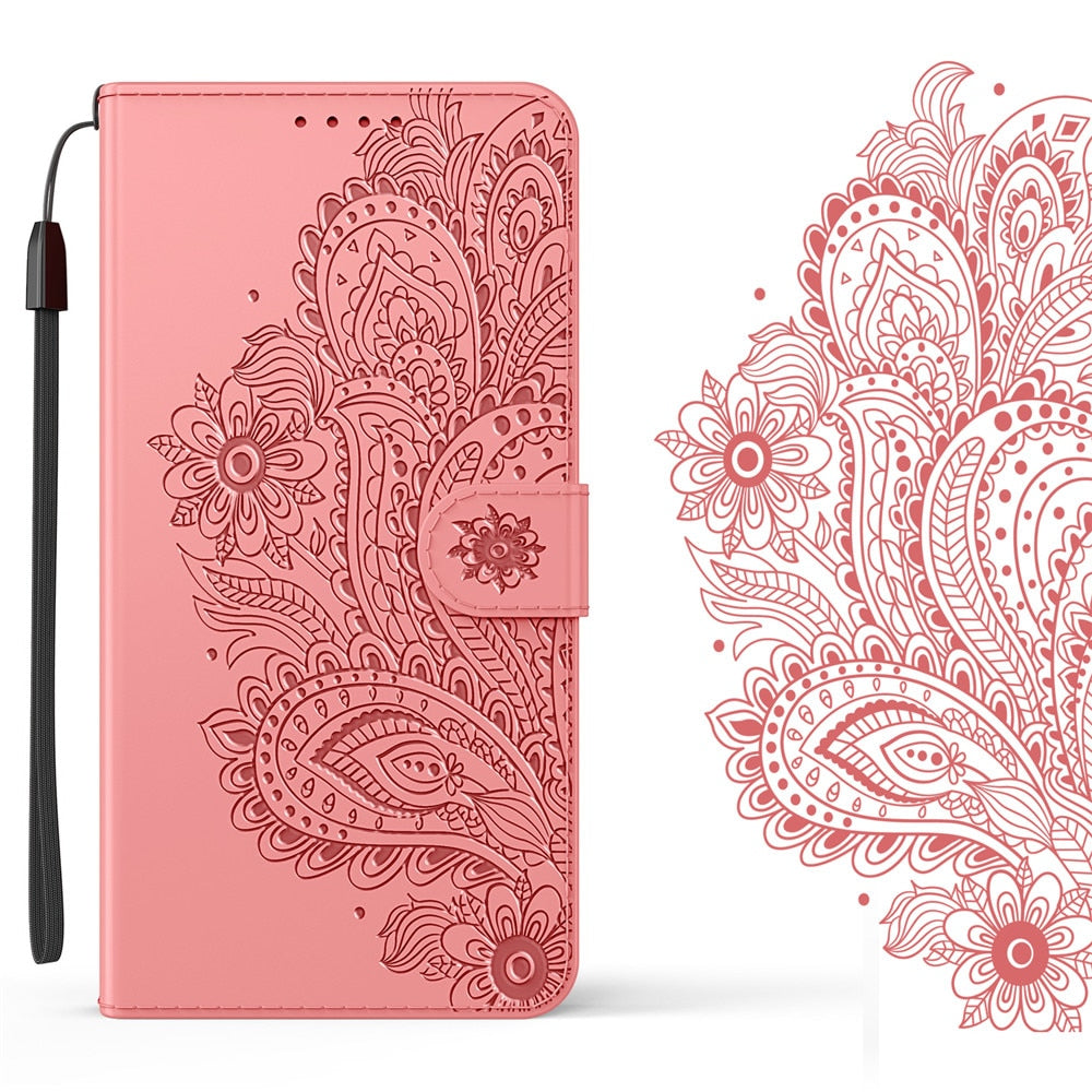 Anymob iPhone Violet Flip Leather Phone Cases Peacock Pattern Wallet Cover-Mobile Phone Cases-PEROZ Accessories