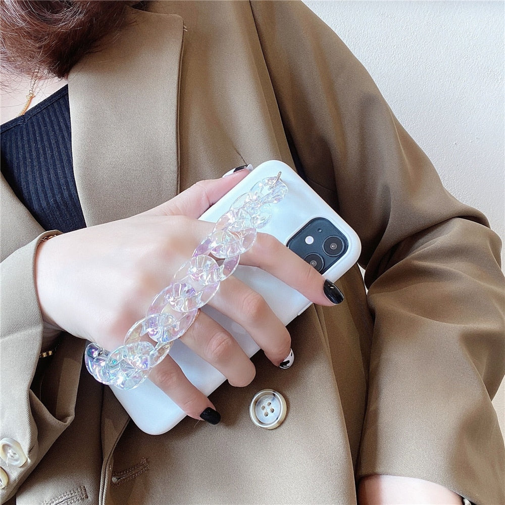 Anymob iPhone Pink Crystal Bracelet Silicone Case Soft Back Cover-Mobile Phone Cases-PEROZ Accessories