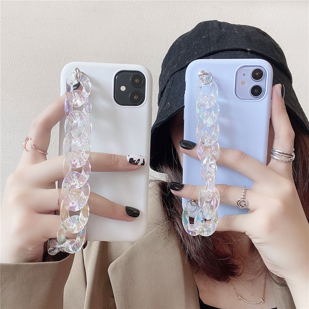 Anymob iPhone White Crystal Bracelet Silicone Case Soft Back Cover-Mobile Phone Cases-PEROZ Accessories