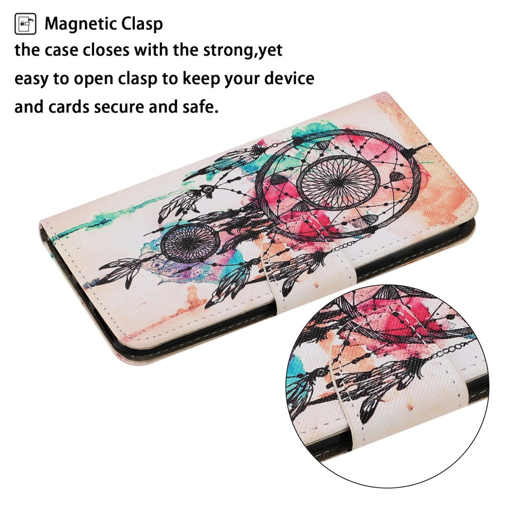 Anymob iPhone Violet Butterfly Painted Phone Case Magnetic Wallet Card slot Back Cover-Mobile Phone Cases-PEROZ Accessories