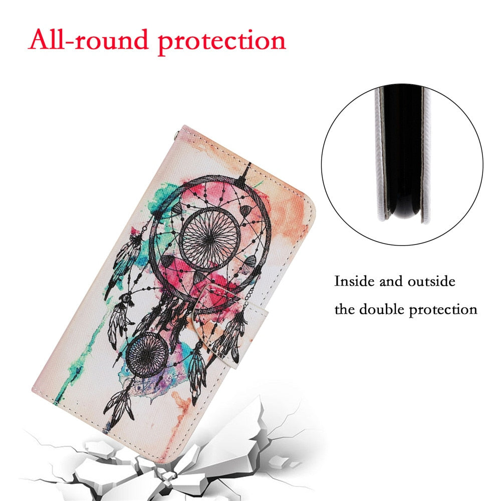 Anymob iPhone Violet Butterfly Painted Phone Case Magnetic Wallet Card slot Back Cover-Mobile Phone Cases-PEROZ Accessories