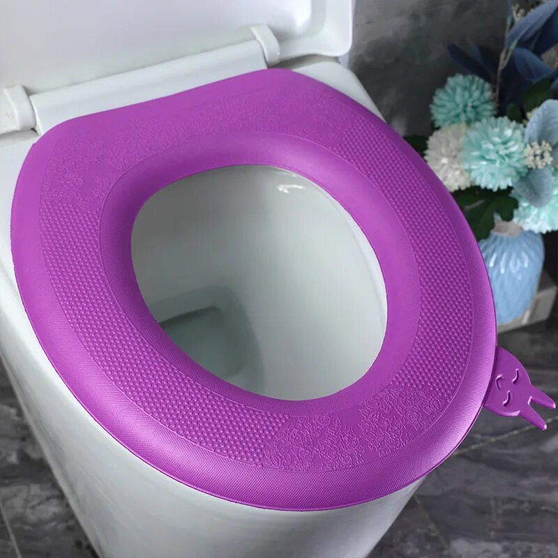Anyhouz Toilet Seat Cover Purple Washable Mat Pad Cushion O-shape Toilet Seat Toilet Accessories-Toilet Seat Cover-PEROZ Accessories