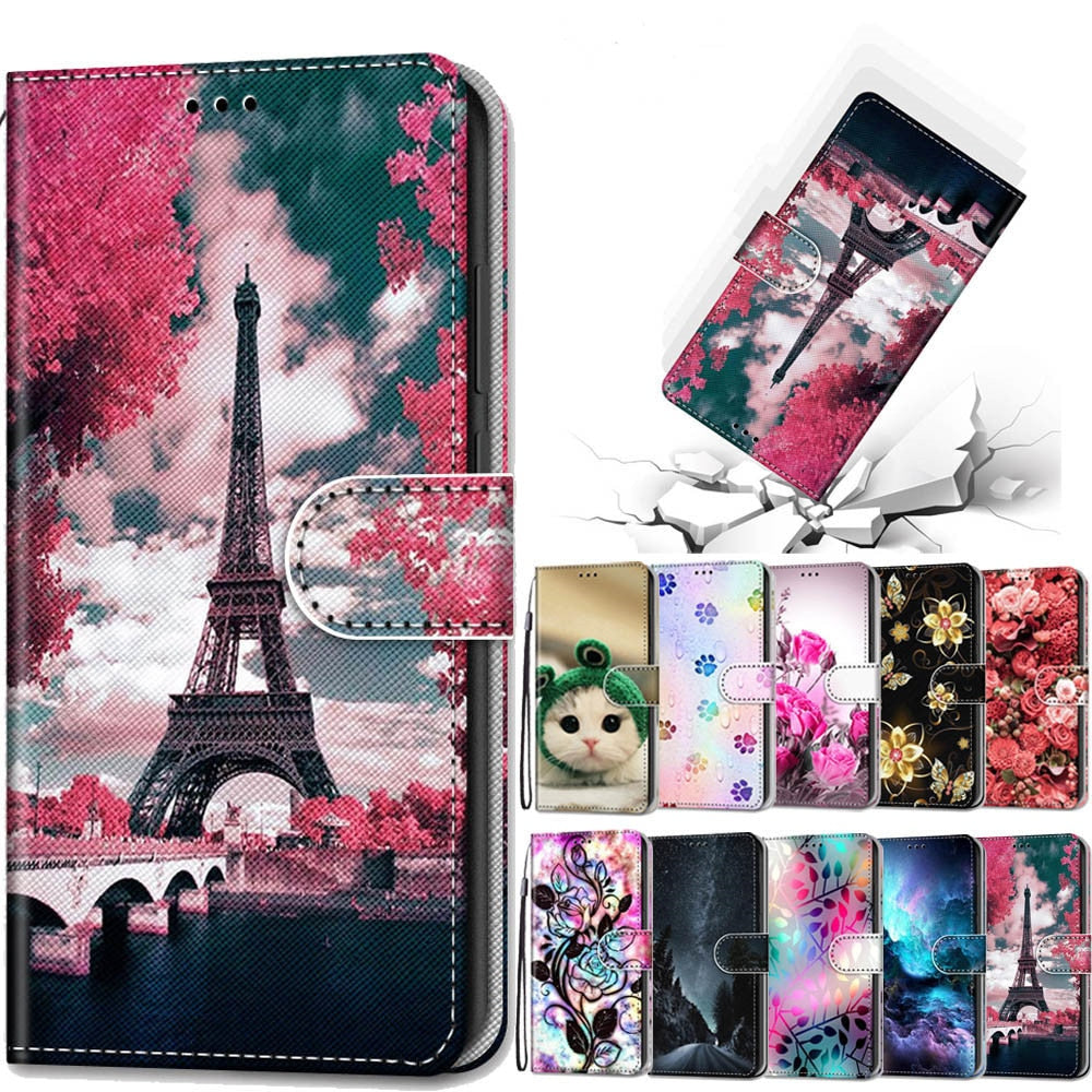 Anymob iPhone Case Multicolor Book Leather Flip Fashion Painted Wallet Phone Bags-Mobile Phone Cases-PEROZ Accessories