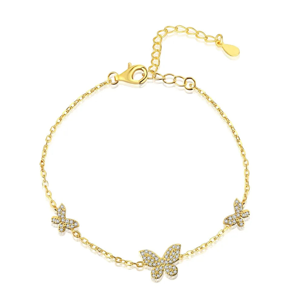 Anyco Bracelet Chain Lucky Butterfly Bracelets Adjustable Fashion Fine Jewelry for Women and Girls-Bracelets-PEROZ Accessories