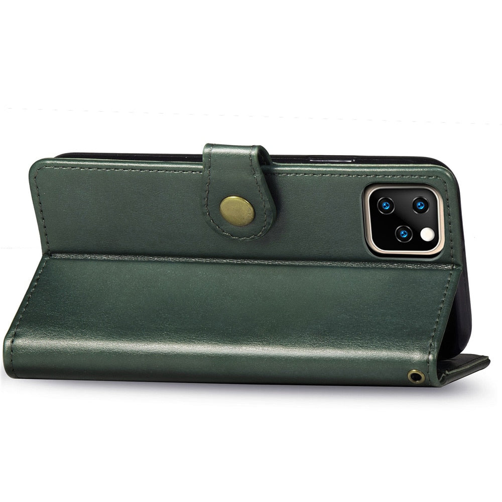 Anymob iPhone Case Black Flip Leather Card slot Wallet Phone Book Style Cover-Mobile Phone Cases-PEROZ Accessories