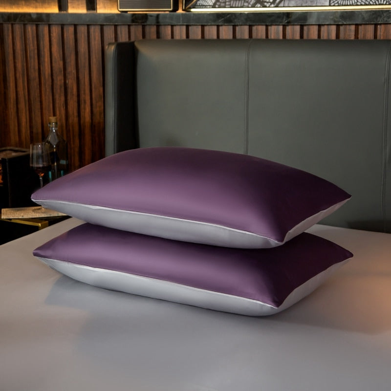 Anyhouz Duvet Comforter Set Queen Purple/ Light Grey Egyptian Cotton Thick Blanket Bedspread 4 Pcs Bed Set-Comforter-PEROZ Accessories