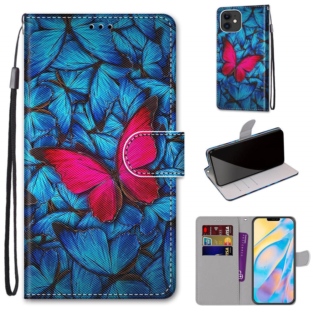 Anymob iPhone Case Northern Lights Color Lovely Cartoon Cat Phone Bag Flip Wallet Leather Protection Cover-Mobile Phone Cases-PEROZ Accessories
