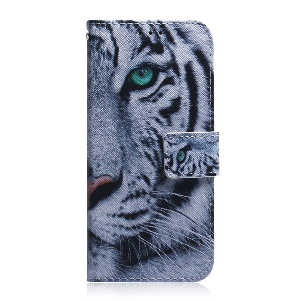 Anymob iPhone Case Black Wolf Magnetic Flip Leather Animal painting Card slot Wallet Book Style Phone Cover-Mobile Phone Cases-PEROZ Accessories