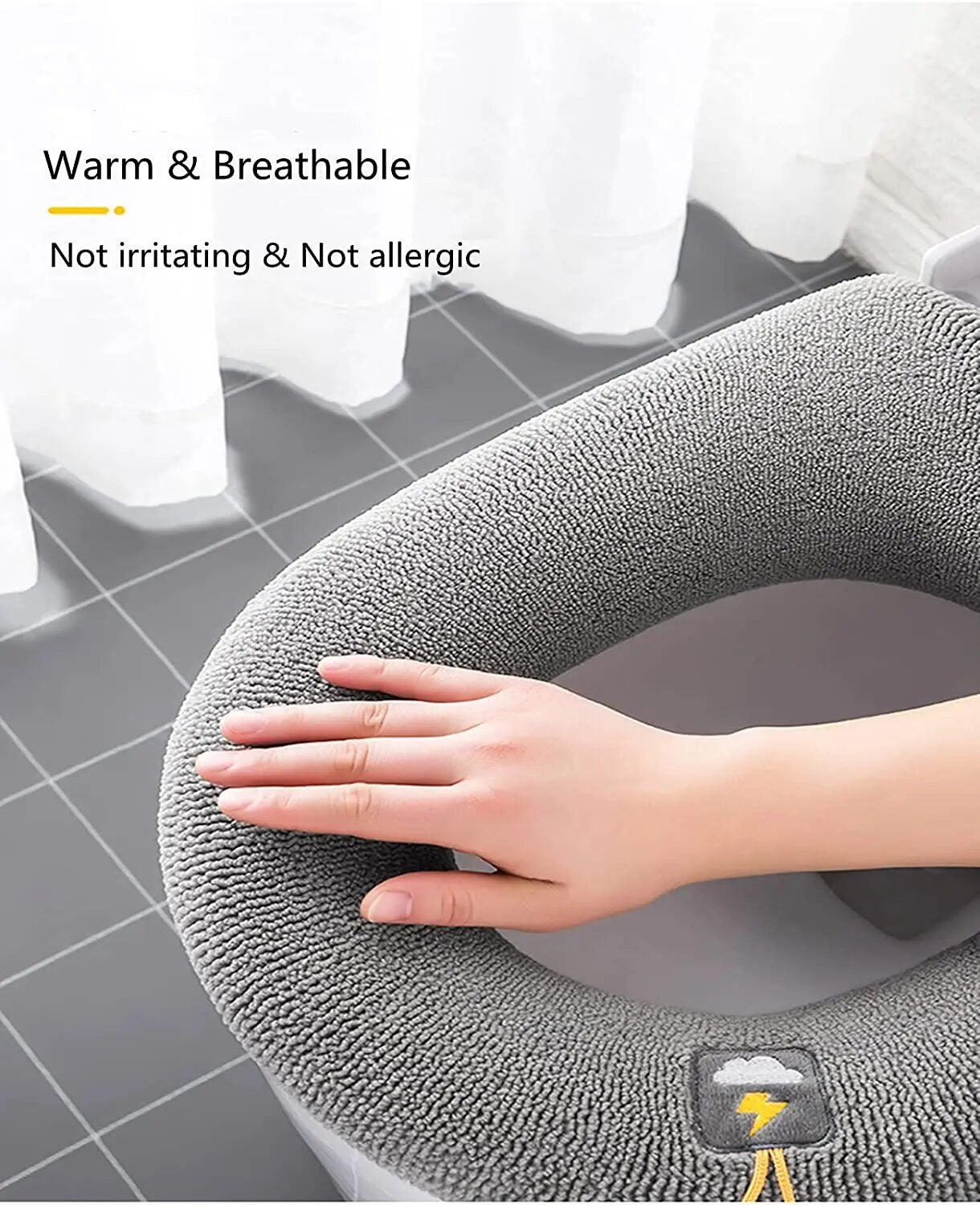 Anyhouz Toilet Seat A Blue Washable Soft Mat Pad Cushion O-shape Seat Bidet Toilet Cover Accessories-Toilet Seat Cover-PEROZ Accessories