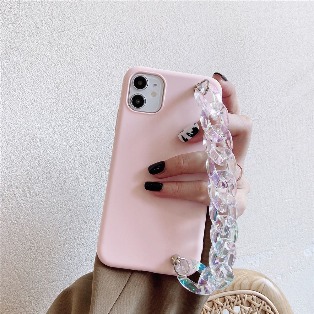 Anymob iPhone Pink Crystal Bracelet Silicone Case Soft Back Cover-Mobile Phone Cases-PEROZ Accessories
