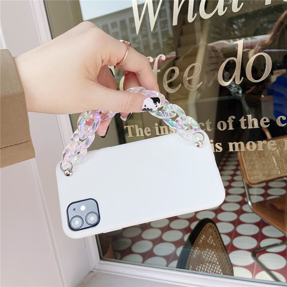 Anymob iPhone Pink Crystal Bracelet Silicone Case Soft Back Cover-Mobile Phone Cases-PEROZ Accessories