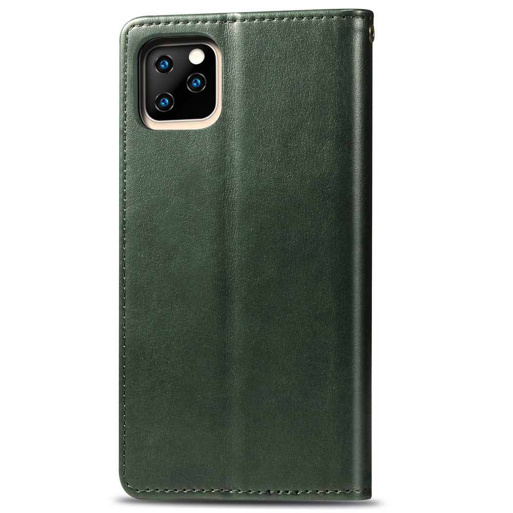 Anymob iPhone Case Black Flip Leather Card slot Wallet Phone Book Style Cover-Mobile Phone Cases-PEROZ Accessories