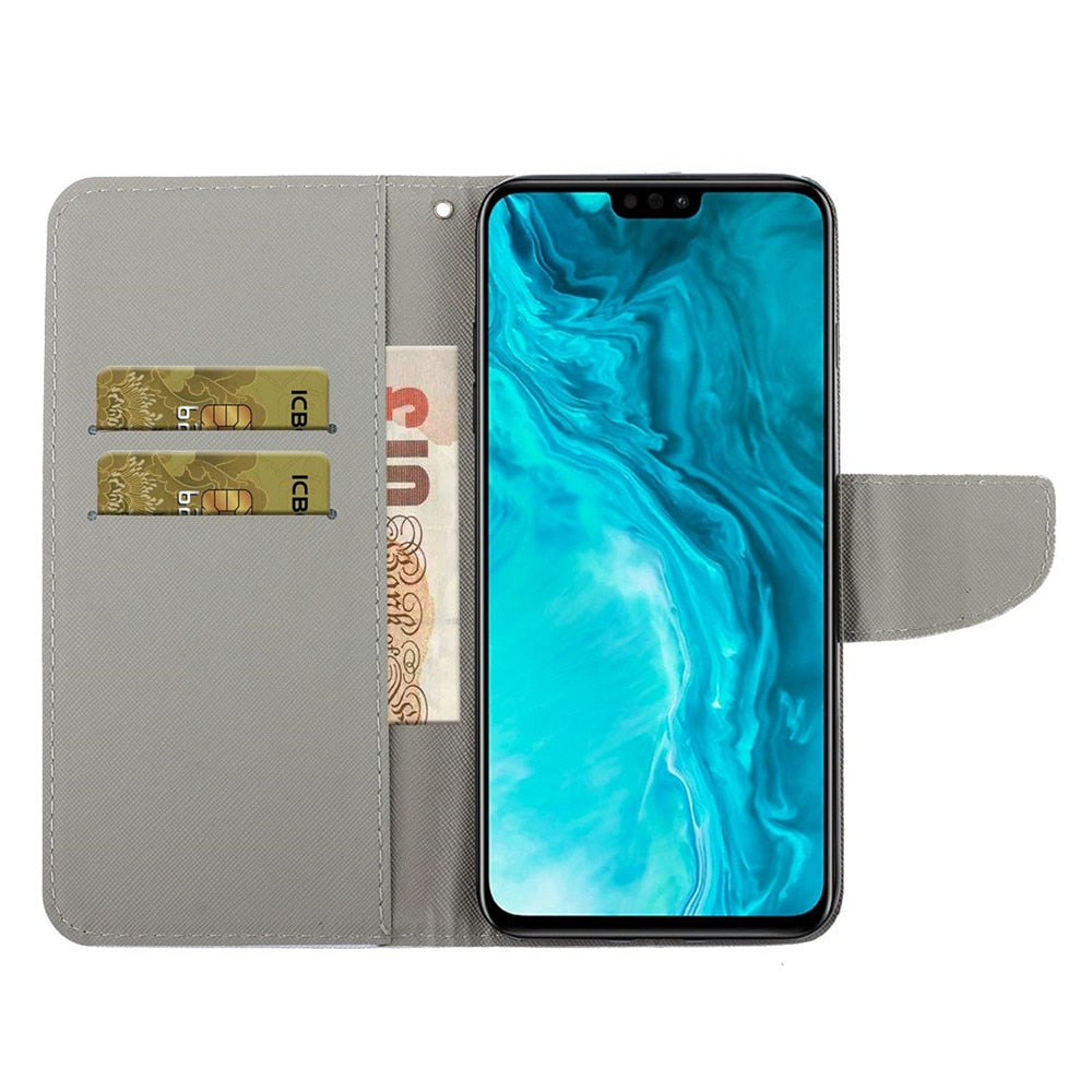 Anymob iPhone Violet Butterfly Painted Phone Case Magnetic Wallet Card slot Back Cover-Mobile Phone Cases-PEROZ Accessories