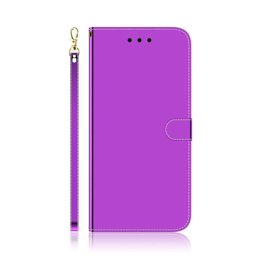 Anymob iPhone Light Blue Smooth Surface Mirror Leather Case Flip Wallet With Card Slots Cover-Mobile Phone Cases-PEROZ Accessories