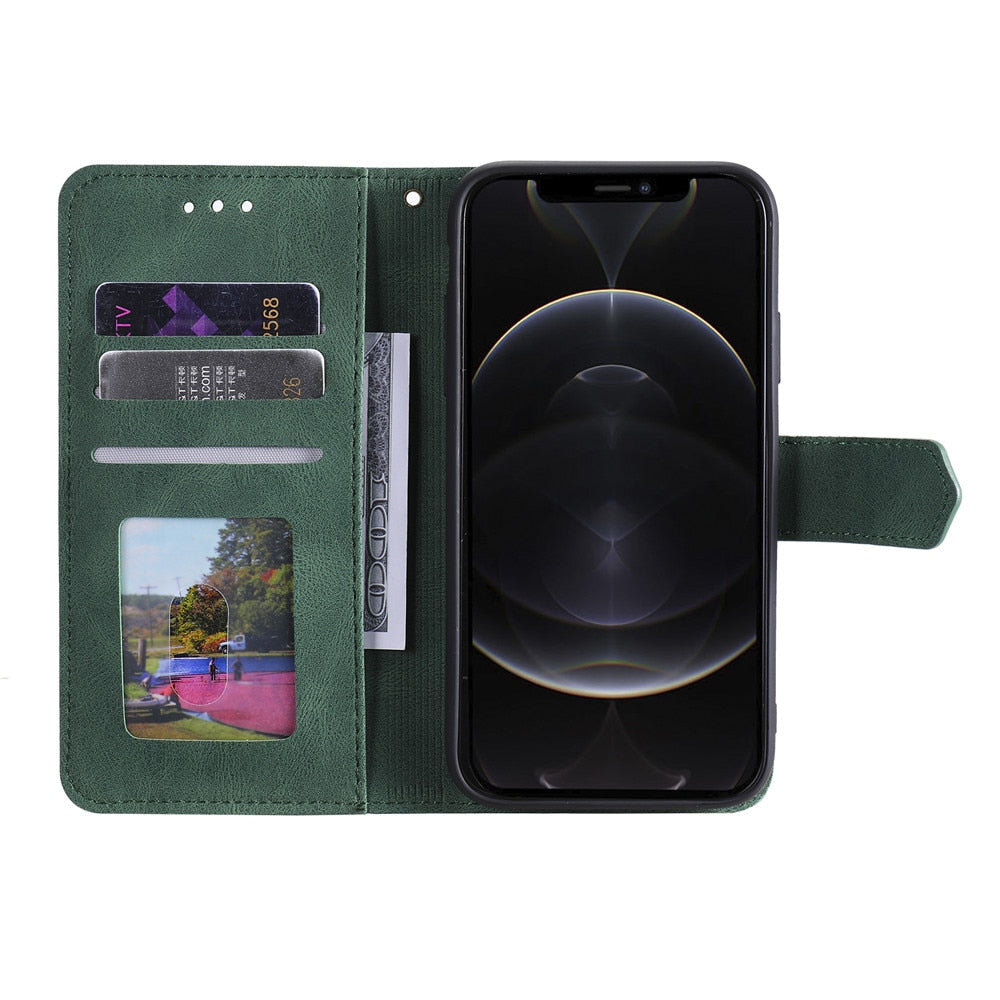 Anymob IPhone Black Splicing Flip Leather Phone Cases Wallet Book Style Cover-Mobile Phone Cases-PEROZ Accessories