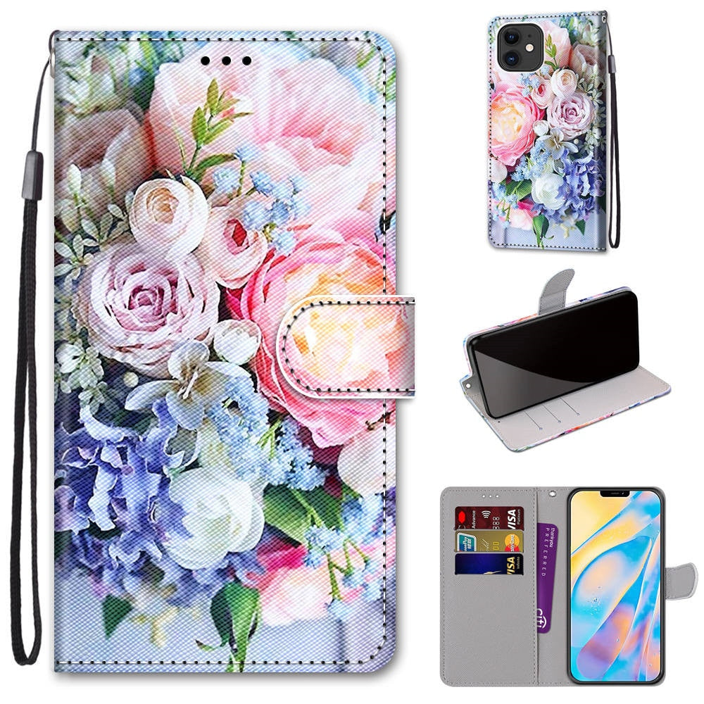 Anymob iPhone Case Northern Lights Color Lovely Cartoon Cat Phone Bag Flip Wallet Leather Protection Cover-Mobile Phone Cases-PEROZ Accessories