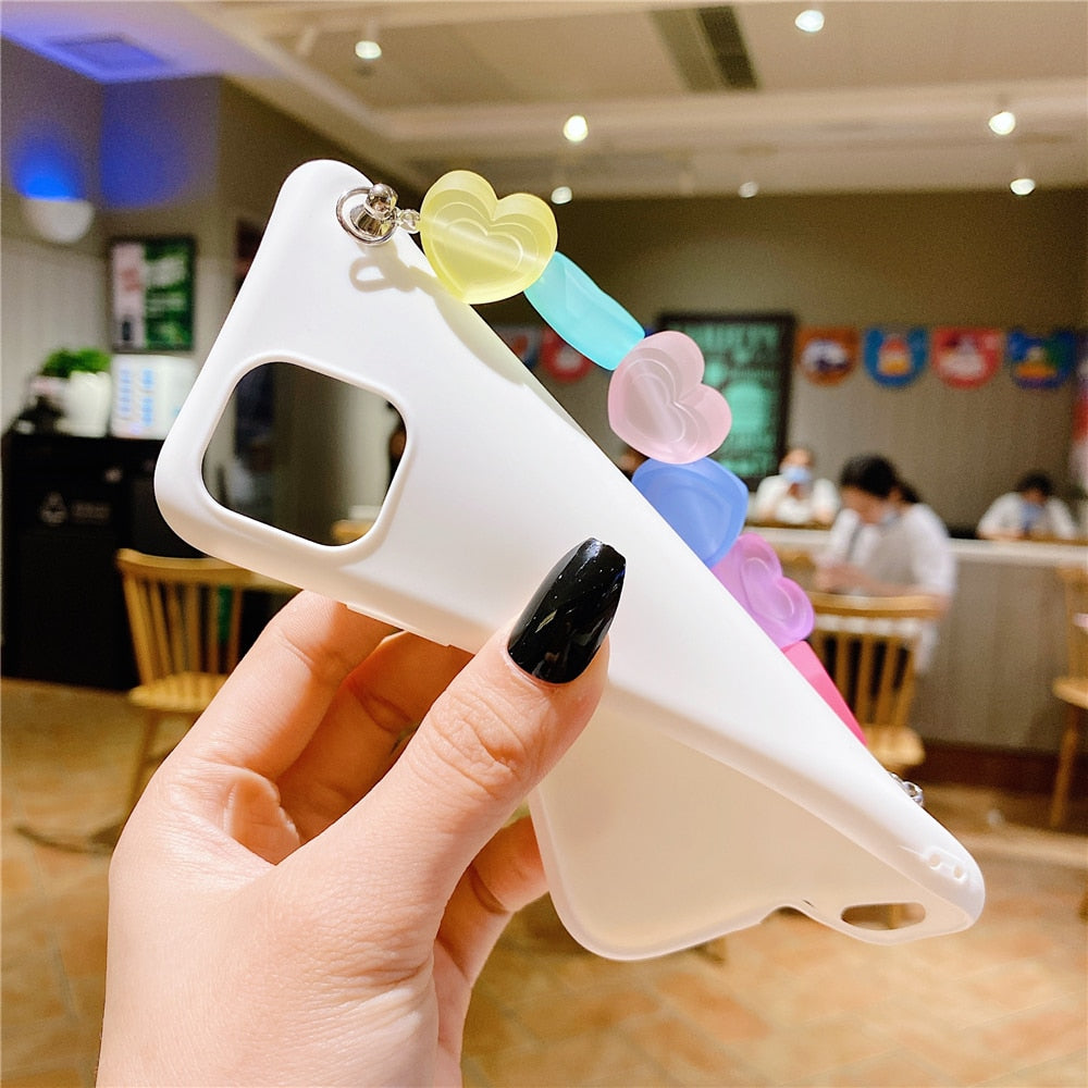 Anymob iPhone Case Transparent Bracelet Soft Silicone Cover With Love Wrist Strap-Mobile Phone Cases-PEROZ Accessories