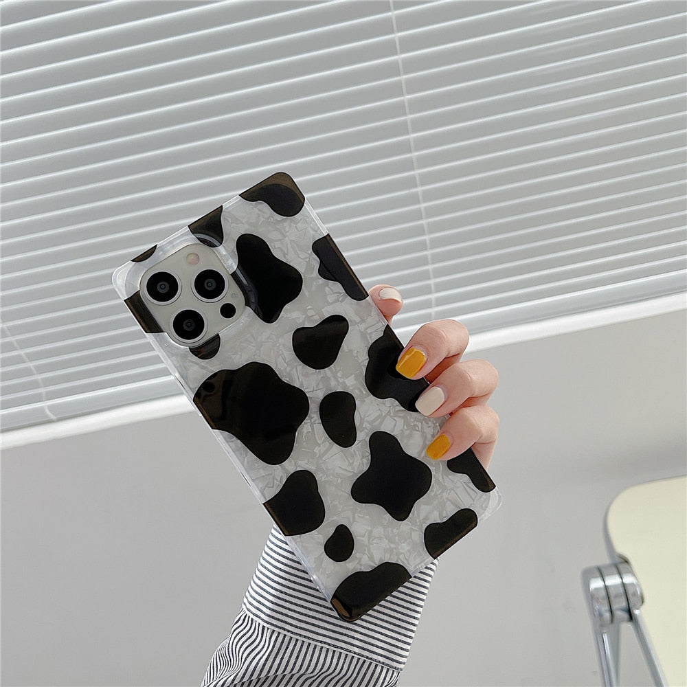 Anymob iPhone Dalmatian Silicone Pattern Phone Cases With Square Cover-Mobile Phone Cases-PEROZ Accessories