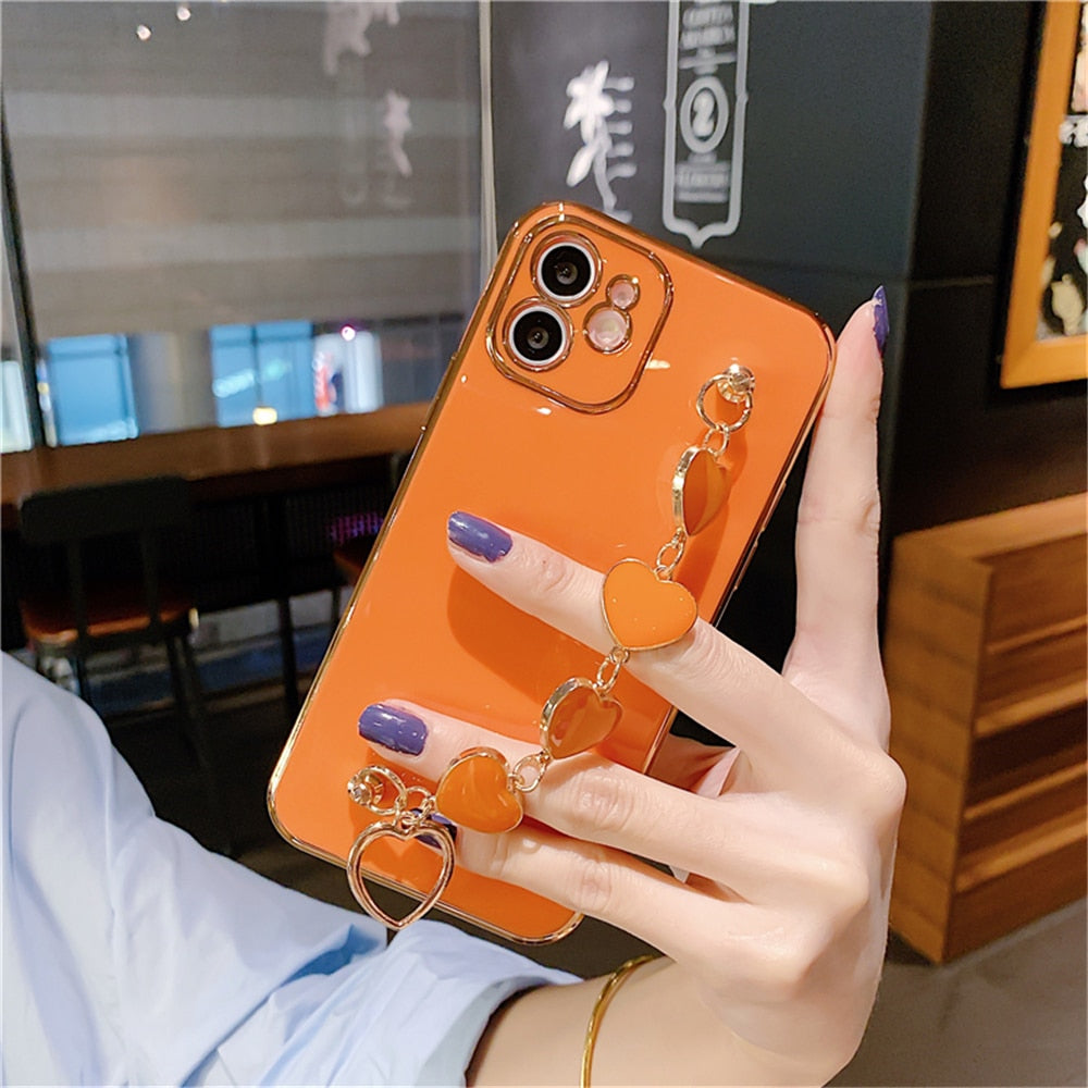 Anymob iPhone Case Purple Soft Silicone Bracelet Camera Protection Cover With Wristband-Mobile Phone Cases-PEROZ Accessories