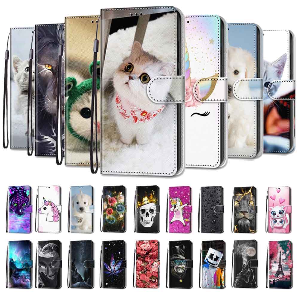Anymob Samsung Case Orange Cat Painted Magnetic Flip Leather Card slot Wallet Book Style Cover-Mobile Phone Cases-PEROZ Accessories