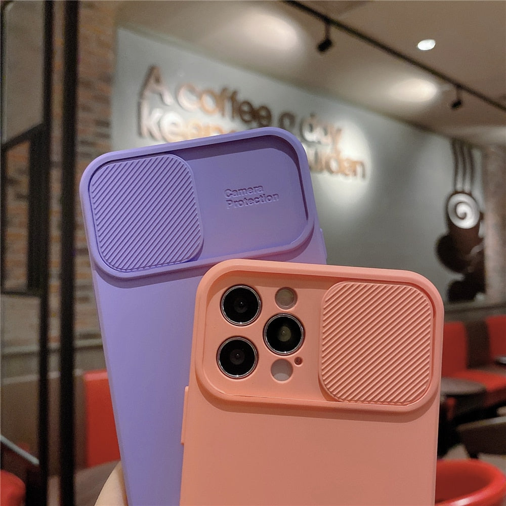Anymob iPhone Case Black Camera Lens Protection Color Candy Soft Back Cover-Mobile Phone Cases-PEROZ Accessories