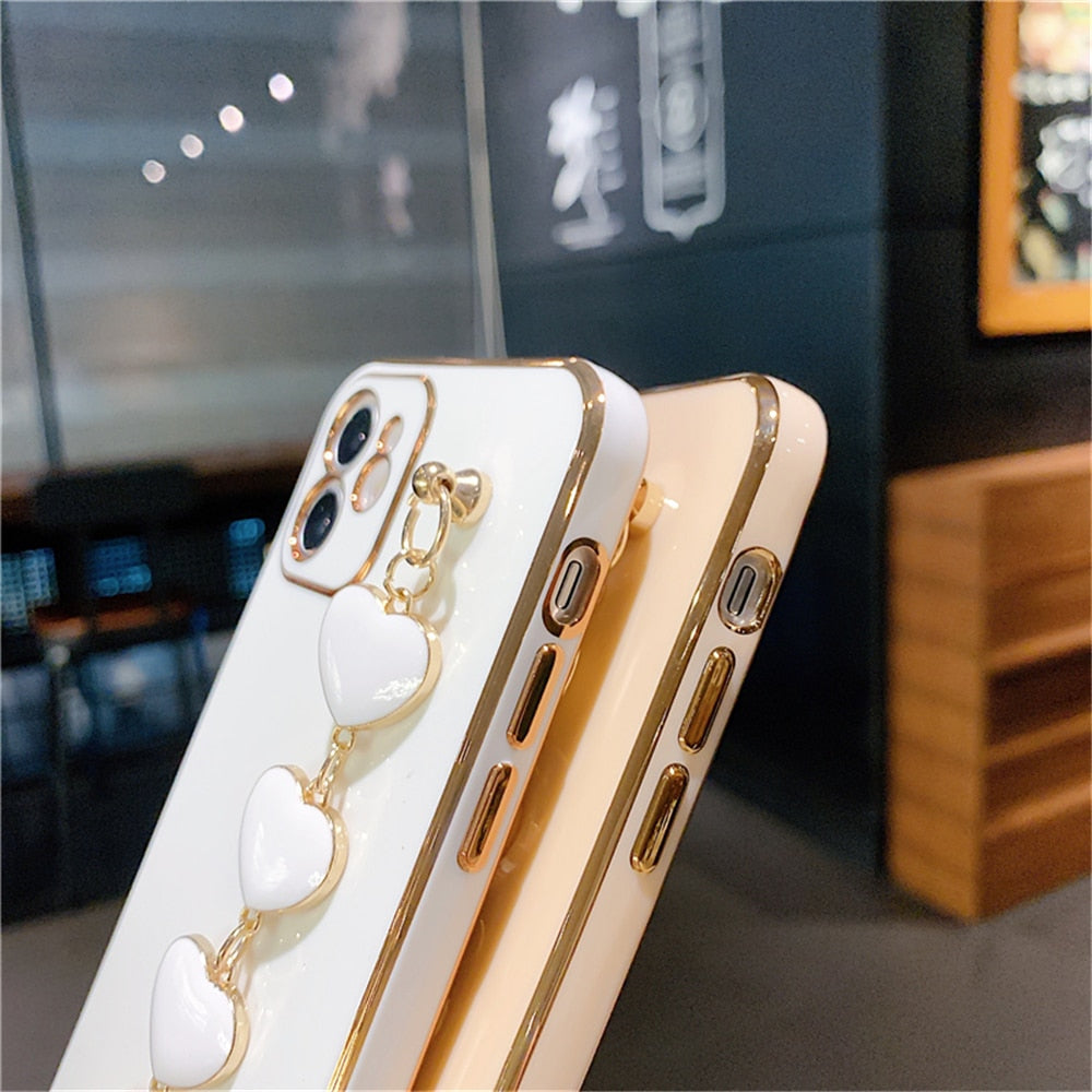 Anymob iPhone Case Orange Soft Silicone Bracelet Camera Protection Cover With Wristband-Mobile Phone Cases-PEROZ Accessories