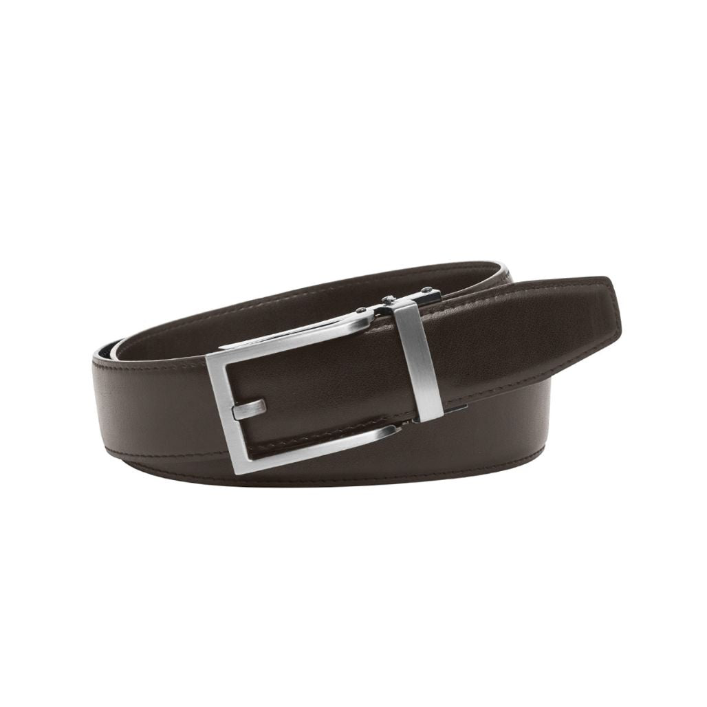 HAMILTON Brown. Auto Leather Belt. 35mm width. Larger sizes.-Classic Belts-PEROZ Accessories