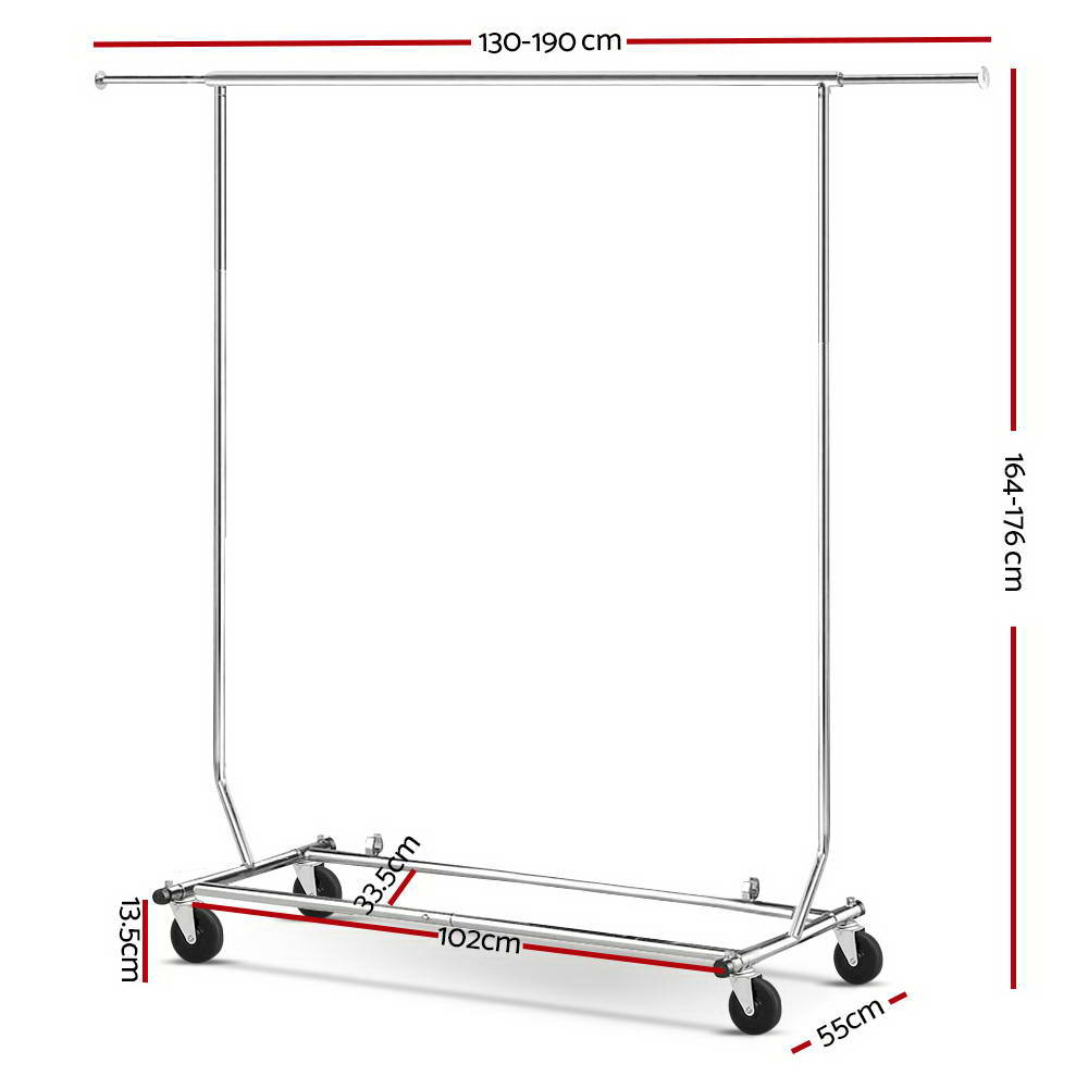 Artiss Clothes Coat Rack Stand Portable Garment Hanging Rail Airer Adjustable-Furniture > Bedroom - Peroz Australia - Image - 3