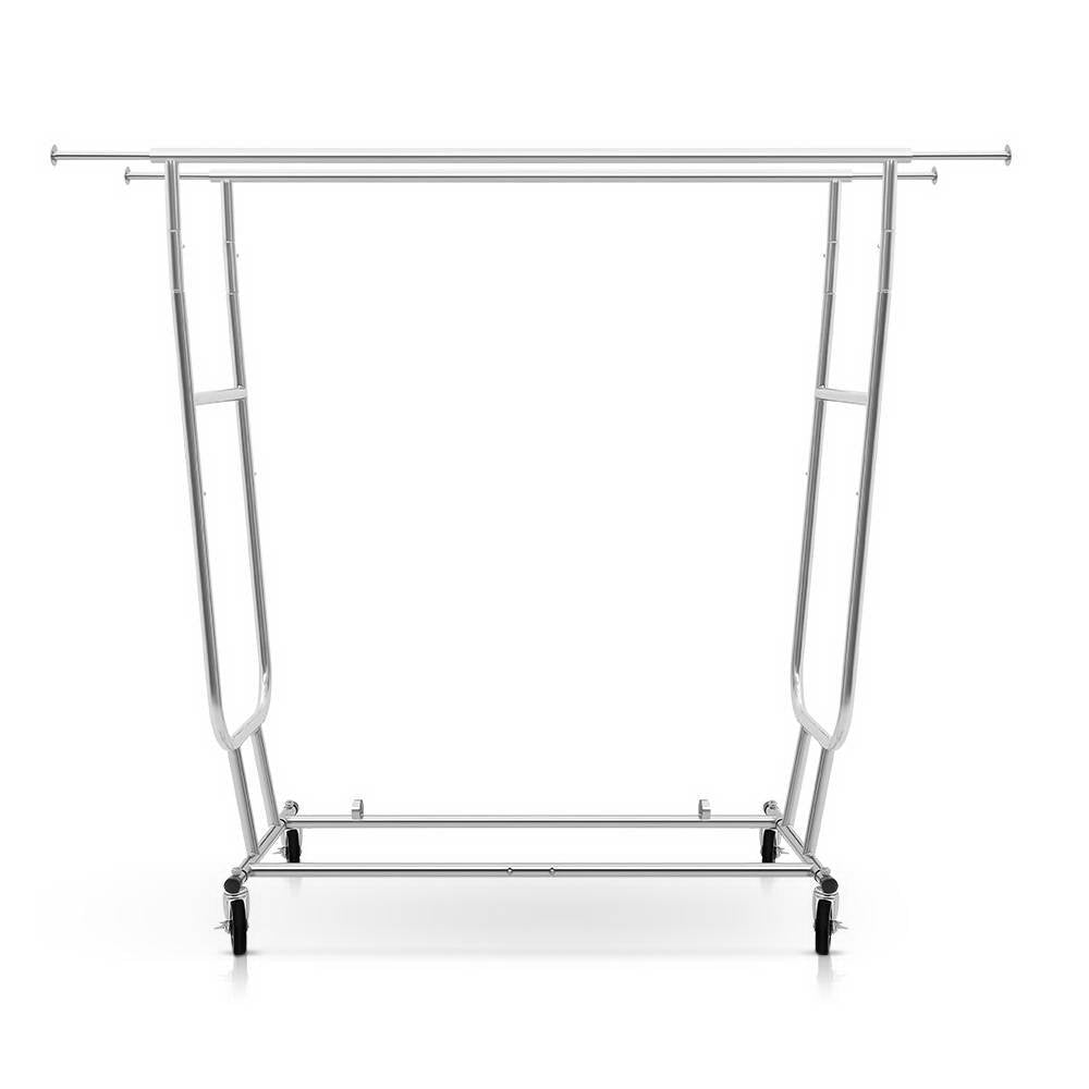 Artiss 6FT Double Rail Clothes Rack Coat Stand Adjustable Garment Rolling Hanger-Furniture > Bedroom - Peroz Australia - Image - 4