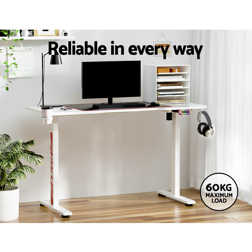 Artiss Electric Standing Desk Sit Stand Gaming Desks RGB Light Home Office Table-Furniture > Office - Peroz Australia - Image - 5