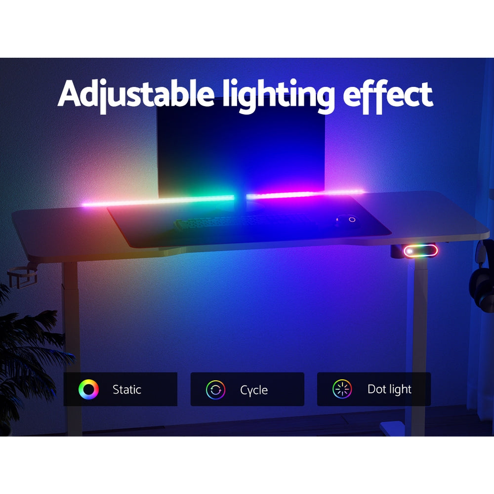 Artiss Electric Standing Desk Sit Stand Gaming Desks RGB Light Home Office Table-Furniture > Office - Peroz Australia - Image - 6