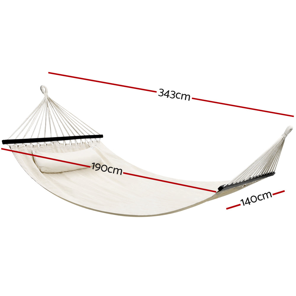 Gardeon Swing Double Hammock Bed Cream-Hammock-PEROZ Accessories