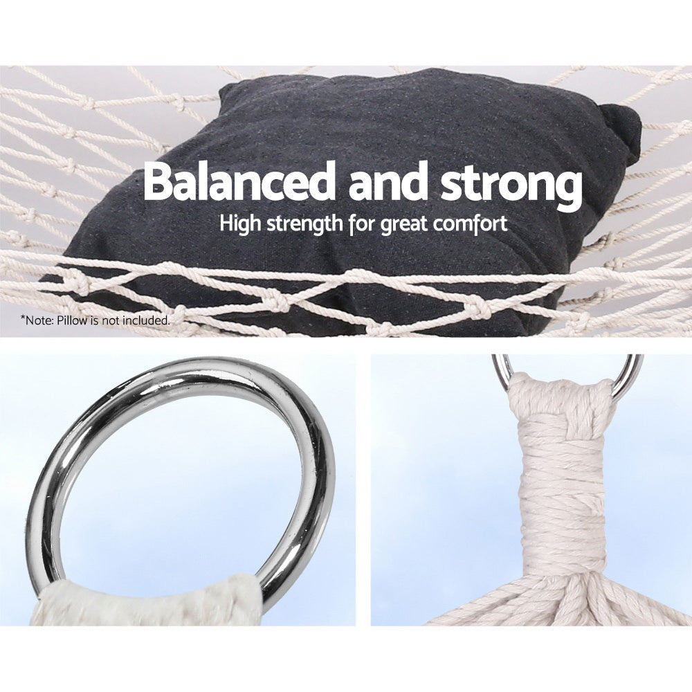 Gardeon Swing Hammock Bed Cream-Hammock-PEROZ Accessories