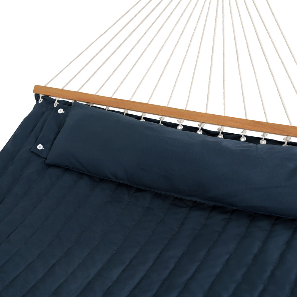 Gardeon Hammock Bed Outdoor Portable Hammock Hanging Chair Camping 2 Person Blue-Home & Garden > Hammocks-PEROZ Accessories